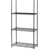 Shelving*Safco Commercial 4-Shelf Wire Stand Alone, 36", Black (5276BL)