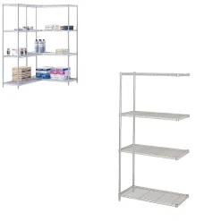 Shelving*Safco Industrial 4-Shelf Metal Unit, 36", Metallic Gray (5286GR)