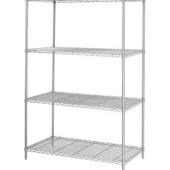 Shelving*Safco Industrial 4-Shelf Metal Stand Alone, 48.03", Metallic Gray (5294GR)