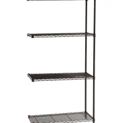 Shelving*Safco Industrial 4-Shelf Wire Unit, 36", Black (5286BL)