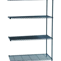 Shelving*Safco Industrial 4-Shelf Wire Unit, 48", Black (5295BL)