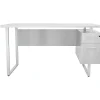 Office Desks*Safco Mirella SOHO 62"W Desk with Built-In Pedestal, White Ash (5513WAH)
