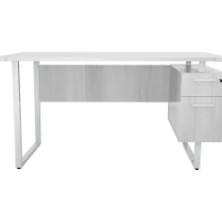 Office Desks*Safco Mirella SOHO 62"W Desk with Built-In Pedestal, White Ash (5513WAH)