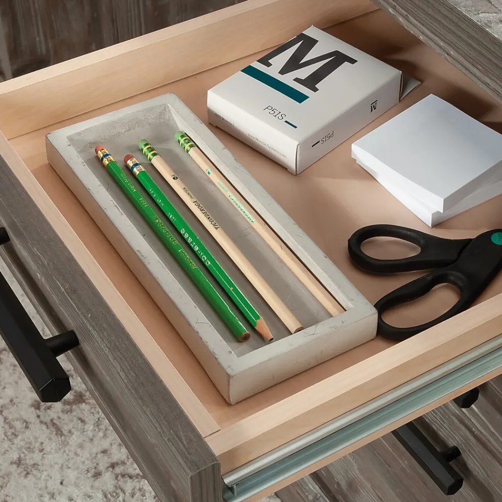 Computer Desks*Sauder Aspen Post 65"W Executive Computer Desk, (433677) Pebble Pine