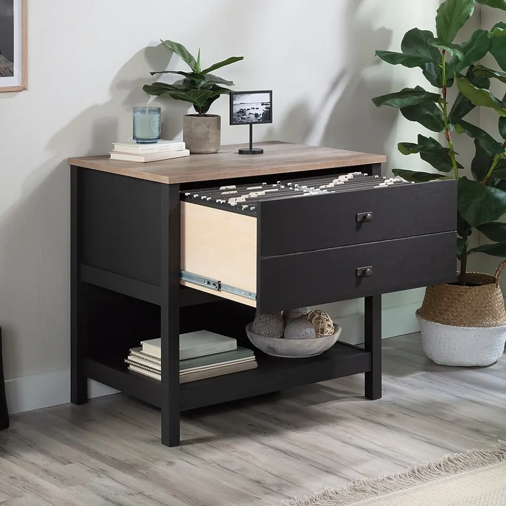 File Cabinets*Sauder Cottage Road Lateral File Cabinet, Letter/Legal Size, 30"H x 32"W x 22"D, Raven Oak (431263)