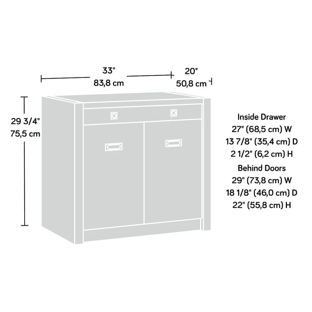 Storage Cabinets*Sauder Dixon City 30"H Storage Cabinet with 2 Shelves, Brushed Oak (432888)