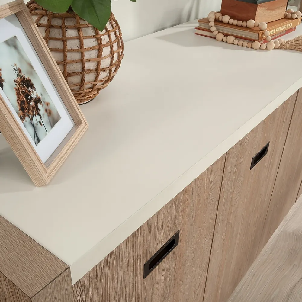 Storage Cabinets*Sauder Dixon City 30"H Storage Credenza with 2 Shelves, Brushed Oak (432894)