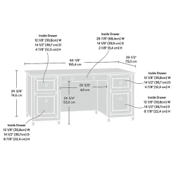 Corner Desks*Sauder Edge Water Executive Desk, Chalked Chestnut (418795)