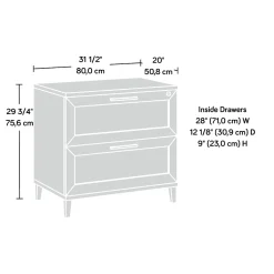 File Cabinets*Sauder Tiffin Line Commercial 2-Drawer Lateral File Cabinet, Letter/Legal Size, Lockable, 31
