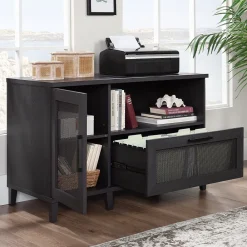 File Cabinets*Sauder Tiffin Line File Cabinet, Letter/Legal Size, 30"H x 47"W x 20"D, Raven Oak (433268)