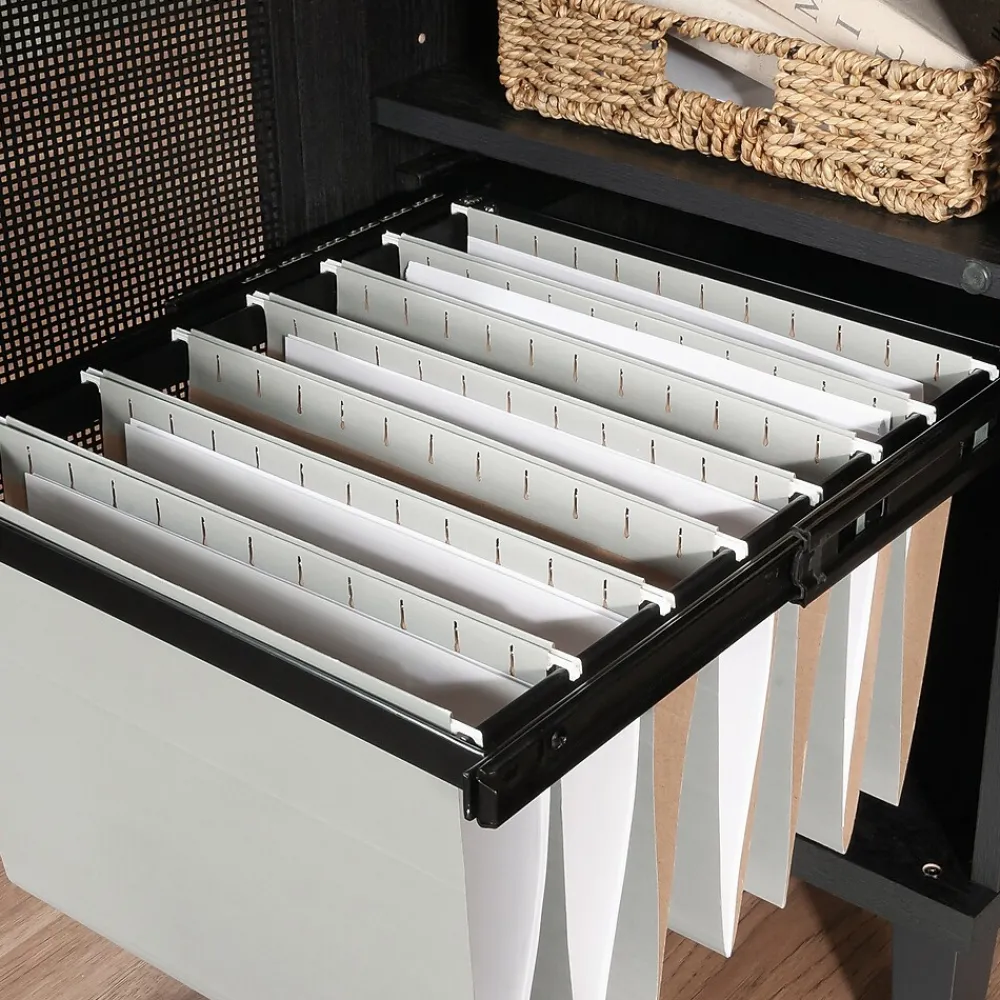 Computer Desks*Sauder Tiffin Line 60"W Double Pedestal Desk, Raven Oak (433266)