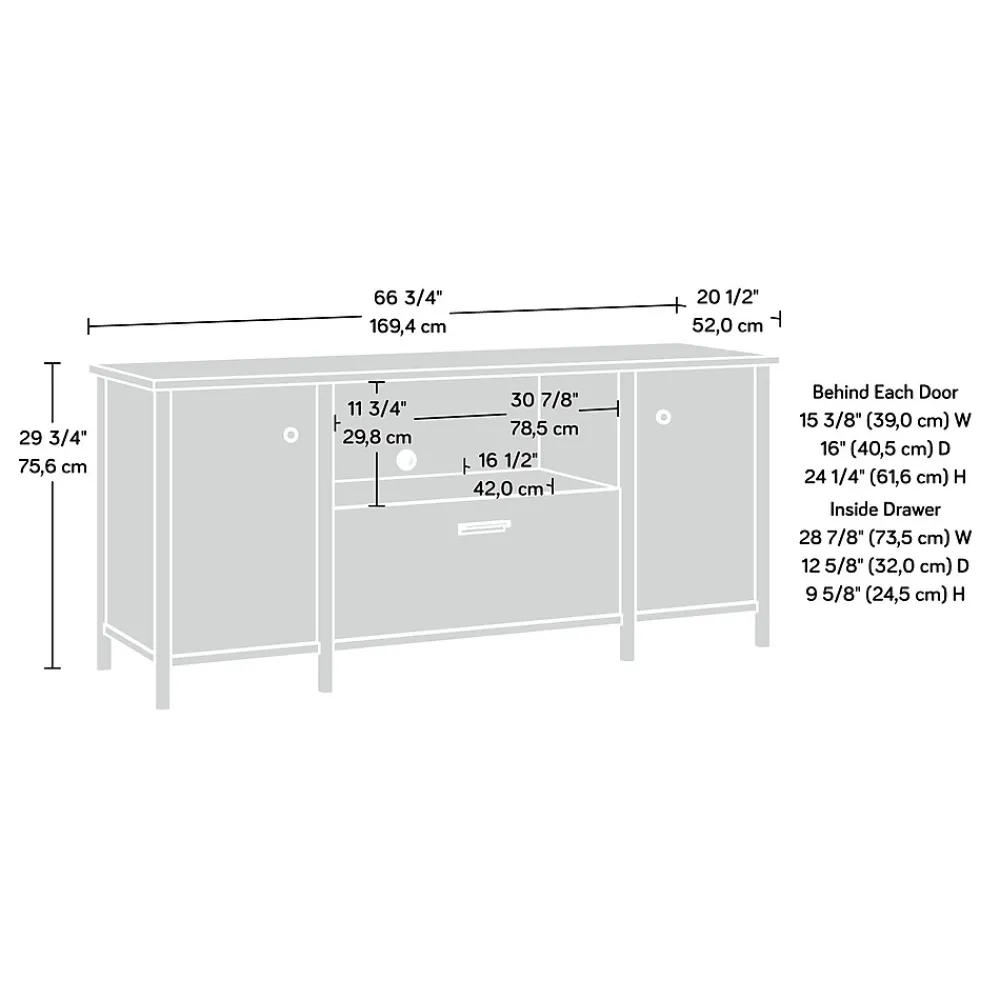 Storage Cabinets*Sauder Whitaker Point 30"H Storage Credenza with 3 Shelves, Natural Maple (429375)