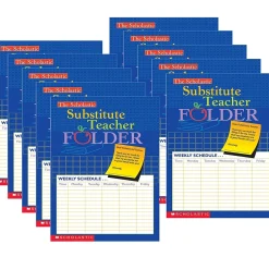 Grade Books*Scholastic Teacher Resources Substitute Teacher Folder, 9.5" x 11", Pack of 10 (SC-0439546443-10)