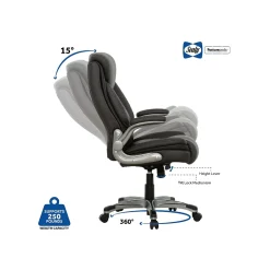 Office Chairs*Sealy Posturepedic Axel Swivel Executive Office Chair, Dark Grey (64626)