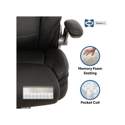 Office Chairs*Sealy Posturepedic Axel Swivel Executive Office Chair, Dark Grey (64626)