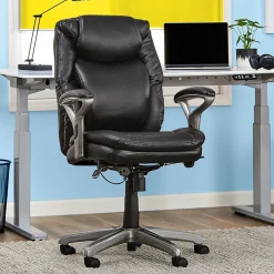 Office Chairs*Serta AIR Bonded Leather Executive Chair, Black (CHR200100)