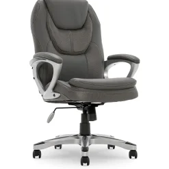 Office Chairs*Serta Amplify Ergonomic Faux Leather Swivel Executive Chair, Light Gray (43673C)