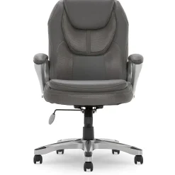 Office Chairs*Serta Amplify Ergonomic Faux Leather Swivel Executive Chair, Light Gray (43673C)