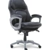 Office Chairs*Serta Back in Motion Bonded Leather Executive Chair, Smooth Black (43521OSS)
