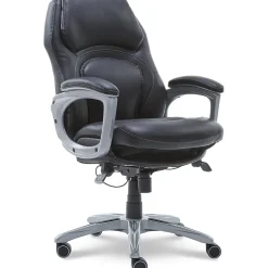 Office Chairs*Serta Back in Motion Bonded Leather Executive Chair, Smooth Black (43521OSS)