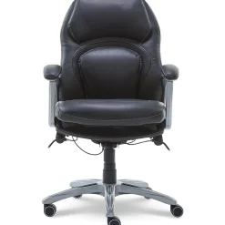 Office Chairs*Serta Back in Motion Bonded Leather Executive Chair, Smooth Black (43521OSS)