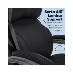 Office Chairs*Serta Big & Tall Ergonomic Bonded Leather Swivel Executive Chair, Black (44954)