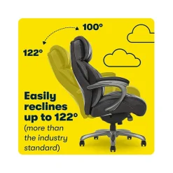 Office Chairs*Serta Big & Tall Ergonomic Bonded Leather Swivel Executive Chair, Black (44954)