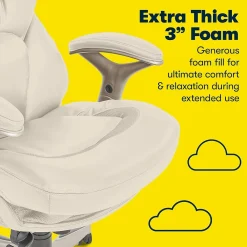 Ergonomic Chairs*Serta Claremont Ergonomic Faux Leather Swivel Executive Chair with Back in Motion Technology, (44186C) Ivory