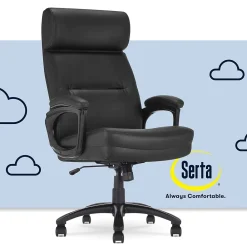 Office Chairs*Serta Comfort Big & Tall Ergonomic Bonded Leather Swivel Executive Chair, Black (CHR10131A)
