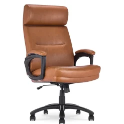 Office Chairs*Serta Comfort Big & Tall Ergonomic Bonded Leather Swivel Executive Chair, Cognac (CHR10131D)