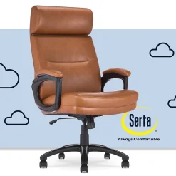 Office Chairs*Serta Comfort Big & Tall Ergonomic Bonded Leather Swivel Executive Chair, Cognac (CHR10131D)