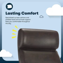 Office Chairs*Serta Comfort Big & Tall Ergonomic Bonded Leather Swivel Executive Office Chair, Brown (CHR10131B)