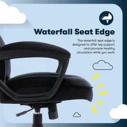 Office Chairs*Serta Comfort Classic Ergonomic Velvet Fabric Swivel Executive Chair, Black (CCHR10005D)