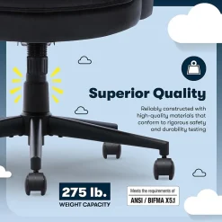 Office Chairs*Serta Comfort Classic Ergonomic Velvet Fabric Swivel Executive Chair, Black (CCHR10005D)