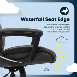 Office Chairs*Serta Comfort Eco Ergonomic Velvet Fabric Swivel Executive Chair, Brown (CCHR10006D)