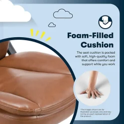 Office Chairs*Serta Comfort Ergo Ergonomic Bonded Leather Swivel Executive Chair, Cognac (CCHR10016A)