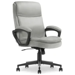 Office Chairs*Serta Comfort Ergo Ergonomic Velvet Fabric Swivel Executive Chair, Gray (CCHR10016C)