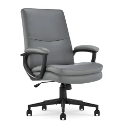Office Chairs*Serta Comfort Modern Ergonomic Bonded Leather Swivel Executive Chair, Gray (CHR10132C)