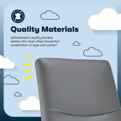 Office Chairs*Serta Comfort Modern Ergonomic Bonded Leather Swivel Executive Chair, Gray (CHR10132C)