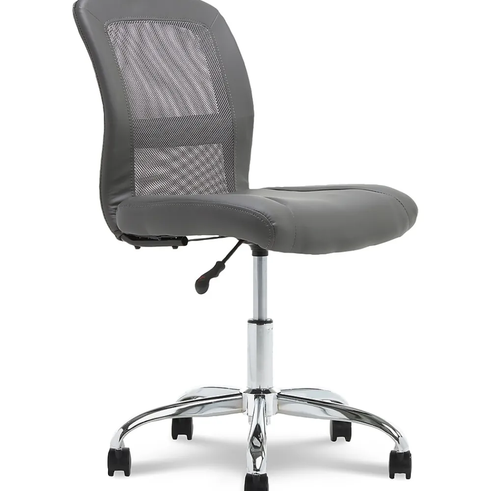 Ergonomic Chairs*Serta Essentials Armless Ergonomic Bonded Leather/Mesh Swivel Task Chair, (48740A) Gray