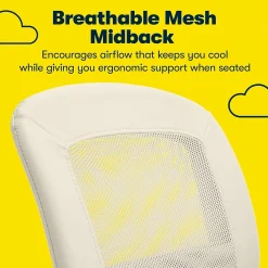 Ergonomic Chairs*Serta Essentials Armless Ergonomic Bonded Leather/Mesh Swivel Task Chair, (48740B) Cream