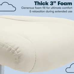 Ergonomic Chairs*Serta Essentials Armless Ergonomic Bonded Leather/Mesh Swivel Task Chair, (48740B) Cream