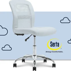 Ergonomic Chairs*Serta Essentials Armless Ergonomic Bonded Leather/Mesh Swivel Task Chair, (48740D) Blue