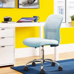 Ergonomic Chairs*Serta Essentials Armless Ergonomic Bonded Leather/Mesh Swivel Task Chair, (48740D) Blue