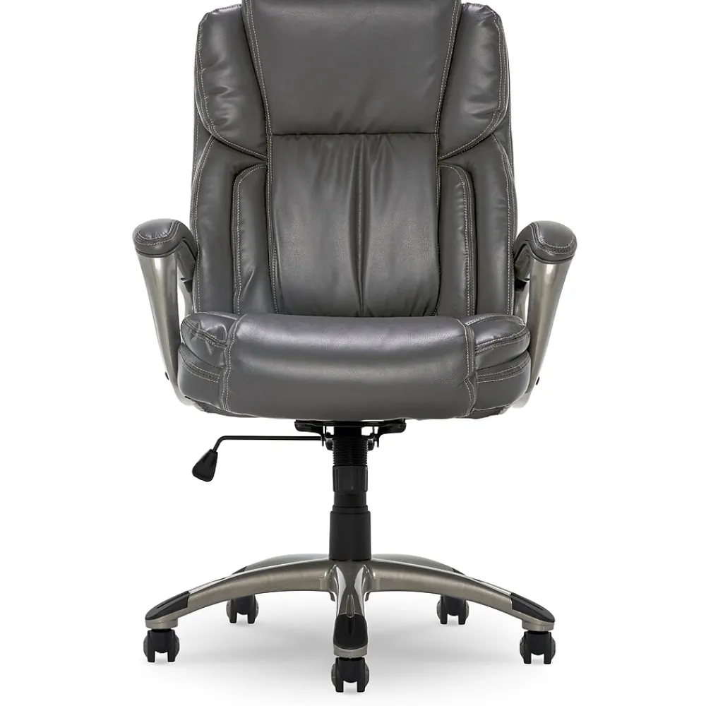Ergonomic Chairs*Serta Garret Ergonomic Bonded Leather Swivel Executive Chair, (CHR200113) Harvard Gray