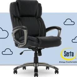 Ergonomic Chairs*Serta Garret Ergonomic Bonded Leather Swivel Executive Office Chair, (43520A) Midnight Black