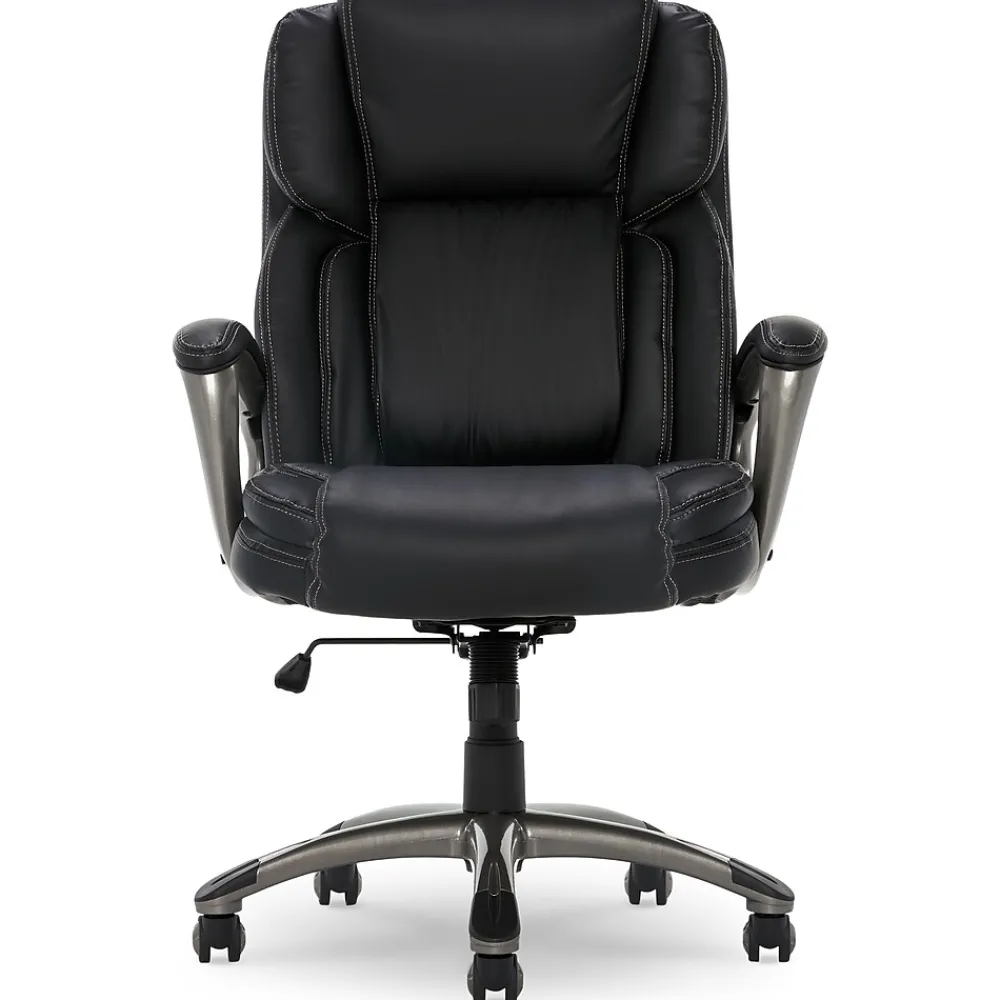 Ergonomic Chairs*Serta Garret Ergonomic Bonded Leather Swivel Executive Office Chair, (43520A) Midnight Black
