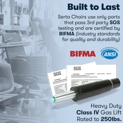 Ergonomic Chairs*Serta Garret Ergonomic Bonded Leather Swivel Executive Office Chair, (43520A) Midnight Black