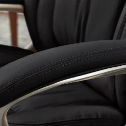 Ergonomic Chairs*Serta Garret Ergonomic Bonded Leather Swivel Executive Office Chair, (43520A) Midnight Black