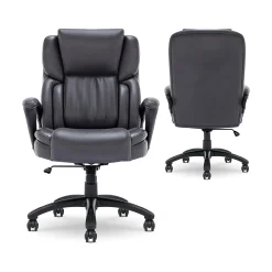 Ergonomic Chairs*Serta Garret Ergonomic Bonded Leather Swivel Executive Chair, (43520F) Space Gray